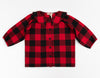 Red Black Plaid Button Down Top