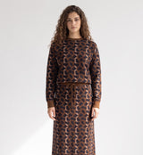 Brown Leopard Print Crewneck Sweatshirt