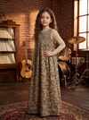 Oat Floral Smocked Maxi Jumper with Shell – 2 PC Set