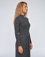 Heather Grey Textured Knit Maxi Dress