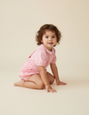 Toddler Girl Pintucked Linen Playwear Set Pink