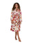 Terry Wrap Short Belted Blossom Floral Bathrobe