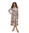 Terry Wrap Short Belted Floral Bathrobe
