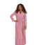 Terry Wrap Long Belted Bathrobe With Hood Pink