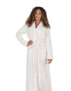 Terry Wrap Long Belted Bathrobe Ivory