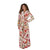 Terry Wrap Long Belted Bathrobe With Hood Floral