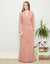Fleece Belted Wrap Robe with Ivory Edge Trim Pink
