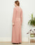 Fleece Belted Wrap Robe with Ivory Edge Trim Pink