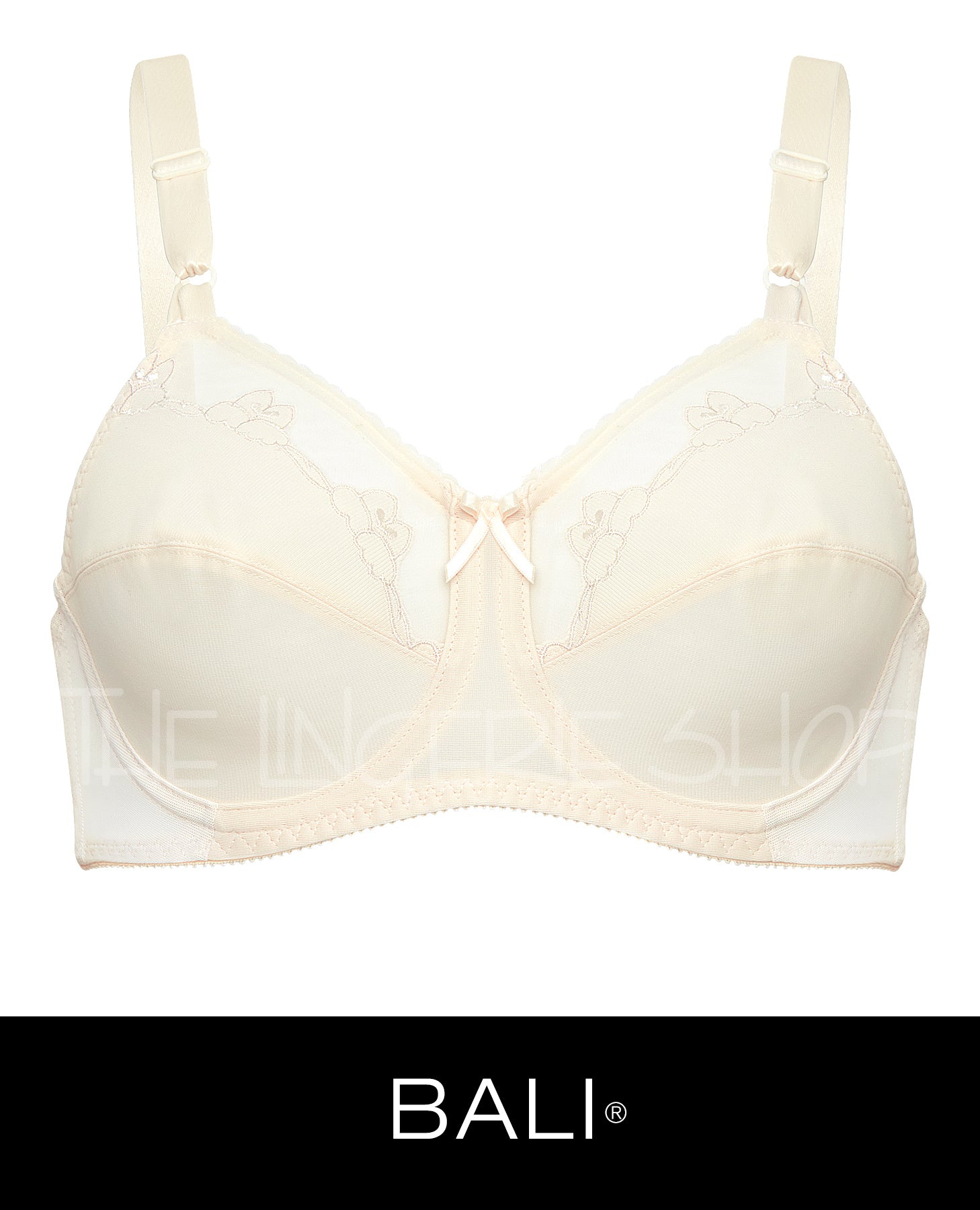 Bali Flower Bra 0180 Full Coverage Non-Padded Underwire Bra In Lt Beige Bali Flower Bra 0180 Full Coverage Non-Padded Underwire Bra In Lt Beige