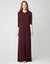 Pull On Pleated Nightgown with Lotus Lace Tonal Trim Plum