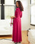 Cotton Knit Belted Wrap Robe with Blanket Stitch Burgundy