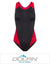 Ocean Racing by Dolfin Color Block Performance Back Bathing Suit Red