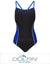 Dolfin Team Color Color-Block Women's V-2 Back One Piece Swimsuit Blue