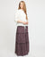 42" Tiered Skirt with Contrast Binding and Covered Elastic Waistband Purple Print
