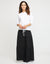 42" Tiered Skirt with Self Binding and Covered Elastic Waistband Black