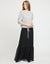 39" Ruffled Chiffon Skirt with Covered Elastic Waistband Black