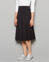 27"-29"-34"-37" Aline Seamed Lightweight Jersey Skirt with Covered Elastic Waistband Black