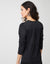 Velour and Jersey Combo Tiered Back Sweatshirt Black