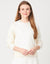 Cactus® French Terry Split Rib Sweatshirt with Knit Sleeves Ivory