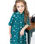 Girls Maxi Shirt Dress Shabbos Robe with Floral Embroidery Green