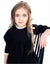 Girls Maxi Dress Shabbos Robe With Shirring and Lace Trim Black