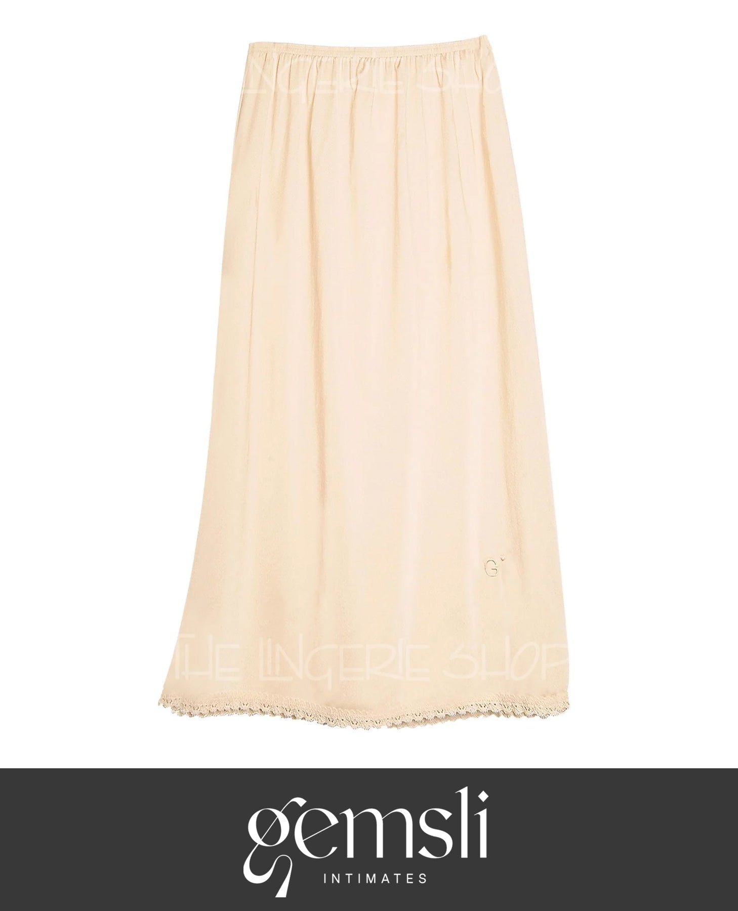 Gemsli HK300 Nylon Half Slip with Lace Beige