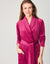 Ultra Soft Plush Velour Belted Shawl Collar Wrap Robe Rose Pink