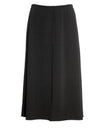 27" Lined Elastic Waist Crepe Skirt with Exposed Center Seam Black
