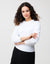 Chevron Pattern Knit Crewneck Sweater White