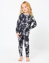 Kids Pima Cotton Tie Dye Legging Playwear Set Black