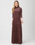 Curve Tiered Textured Velvet Maxi Dress Shabbos Robe Burgundy Multi