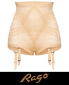 Rago 6197 Lacette Extra Firm Shaping Brief Panty with Garters Beige