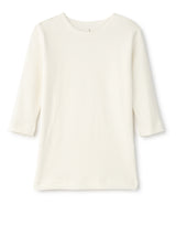 Kids Pima Cotton 3/4 Sleeve Ribbed Crew Neck Shell