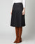 27" Lined Woven Yoke Skirt with Knife Pleats Charcoal Pattern