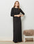 Button Front Ribbed Nightgown Black