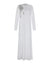 Button Front Nightgown with Feather Motif White