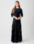 Crushed Velour Tiered Maxi Dress Shabbos Robe with Shirred Neckline
