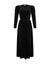 Elastic Waist Velour Maxi Dress Shabbos Robe with Gold Buttons