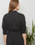 French Terry Heather Wrap Robe with Attached Belt Black