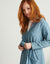 French Terry Robe with Attached Belt Blue