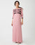 Triple Lace Button Front Nightgown Pink Black