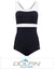 Dolfin Women's Aquashape Conservative Lap Suit with Shelf Bra White