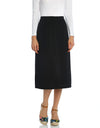 27" Lined Elastic Waist Straight Matte Jersey Skirt Black