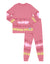 Kids Pima Cotton Striped Tie Dye Pajamas Legging Playwear Set Pink