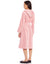 Terry Wrap Short Belted Hoodie Bathrobe with Piped Trim Pink
